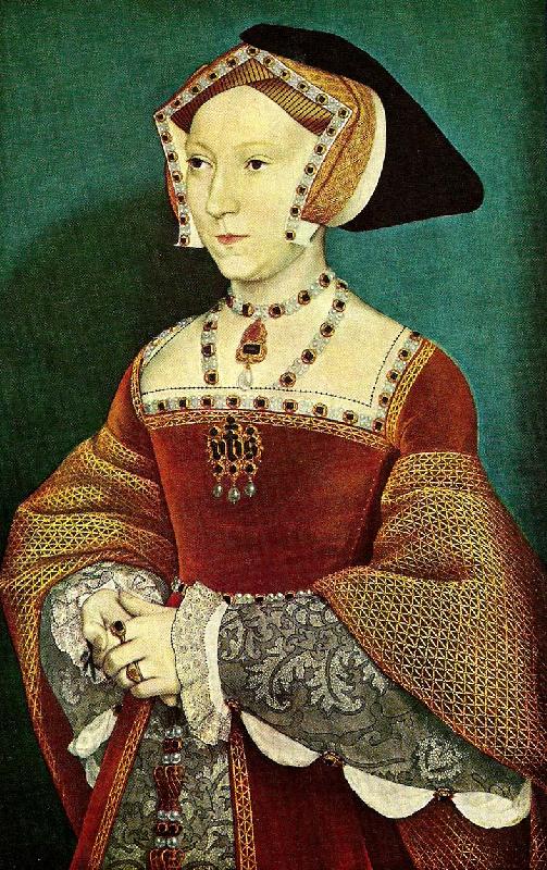 i rod sammetsklaning med parl-och rubinbesattning, Hans Holbein